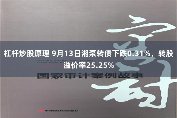 杠杆炒股原理 9月13日湘泵转债下跌0.31%，转股溢价率25.25%