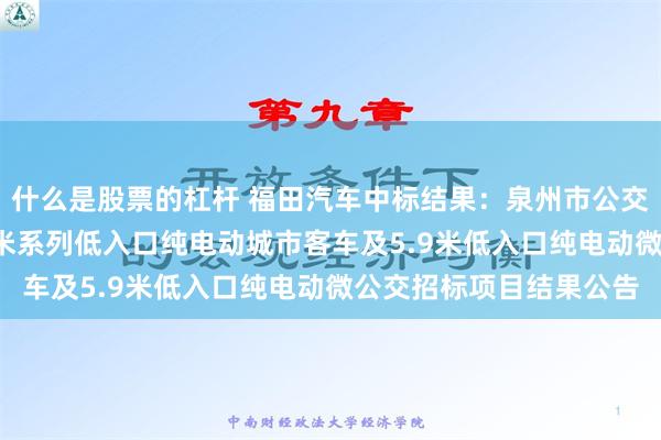 什么是股票的杠杆 福田汽车中标结果：泉州市公交集团有限责任公司8.5米系列低入口纯电动城市客车及5.9米低入口纯电动微公交招标项目结果公告