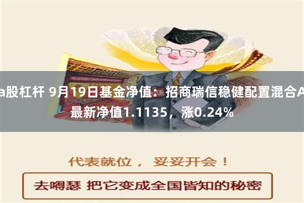 a股杠杆 9月19日基金净值：招商瑞信稳健配置混合A最新净值1.1135，涨0.24%