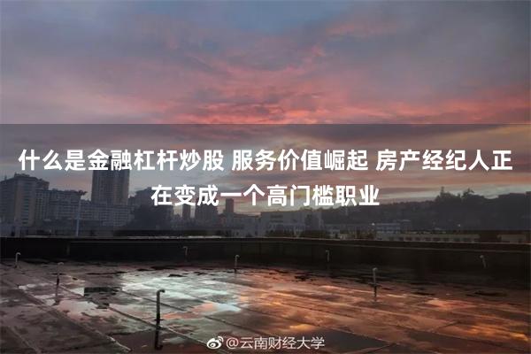 什么是金融杠杆炒股 服务价值崛起 房产经纪人正在变成一个高门槛职业