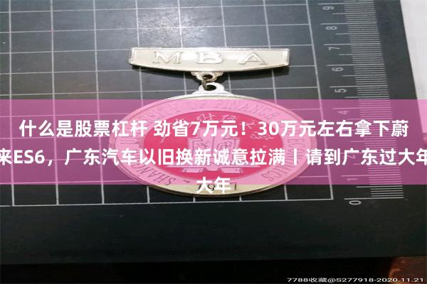 什么是股票杠杆 劲省7万元！30万元左右拿下蔚来ES6，广东汽车以旧换新诚意拉满丨请到广东过大年