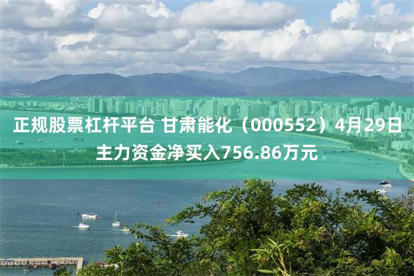 正规股票杠杆平台 甘肃能化（000552）4月29日主力资金净买入756.86万元